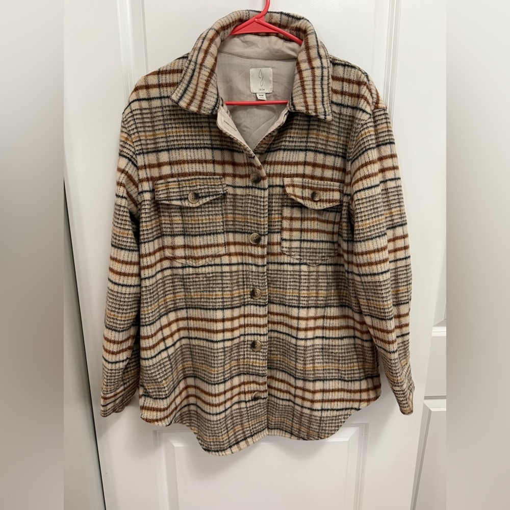 Joie Women’s Neutral Tan Plaid Shacket M